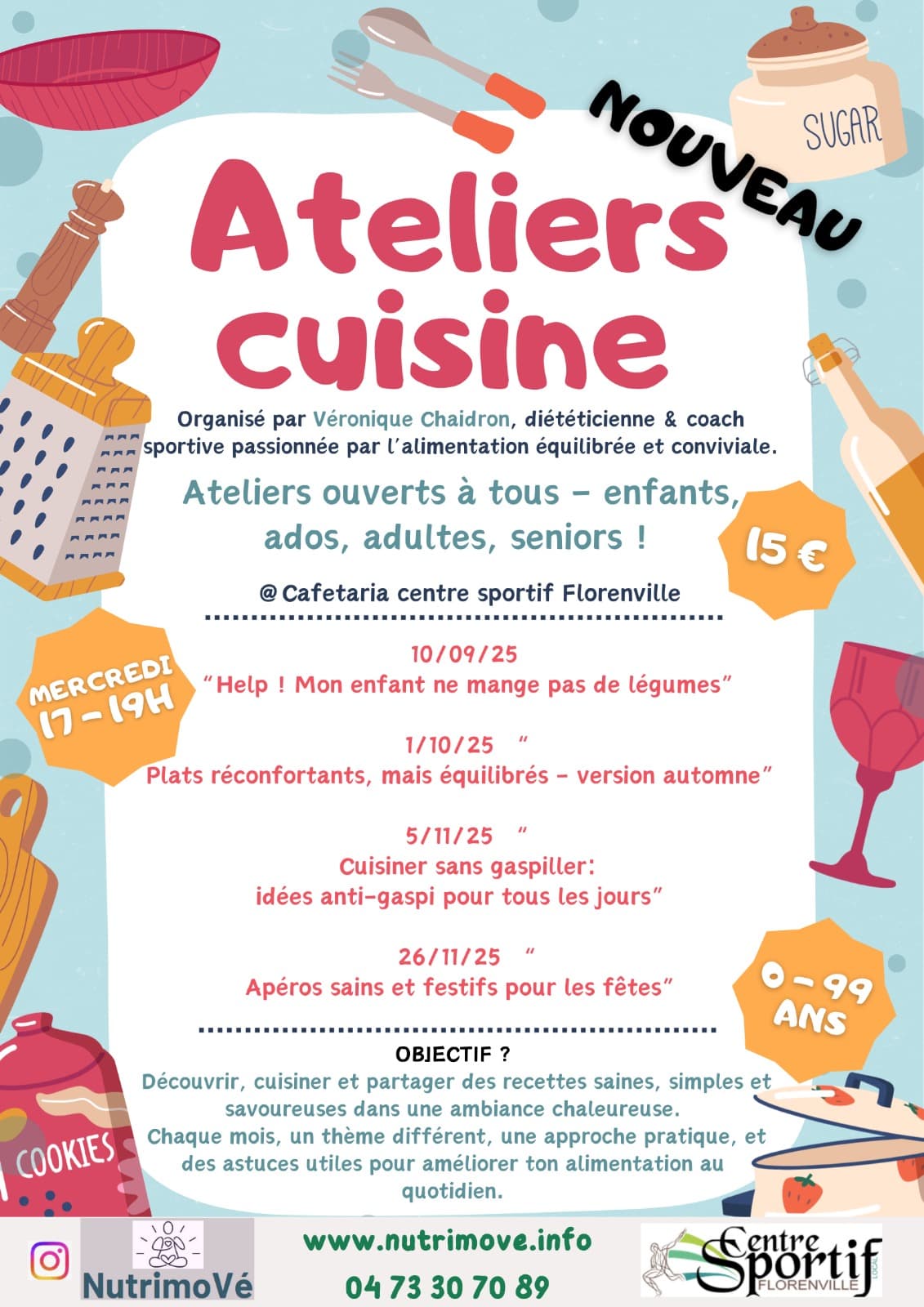 Affiche Ateliers cuisine
