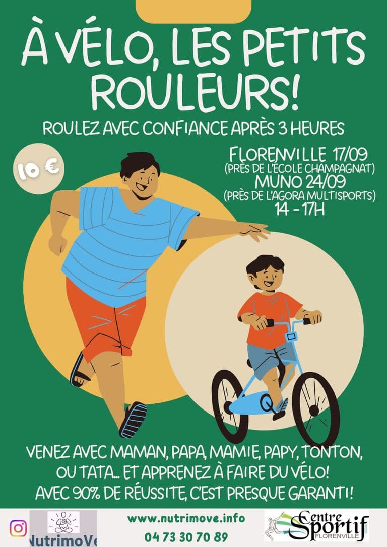 Affiche À vélo, les petits rouleurs