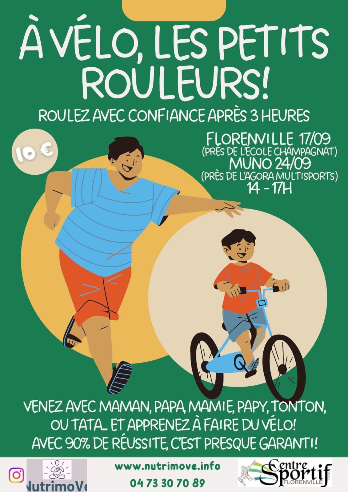 Affiche À vélo, les petits rouleurs